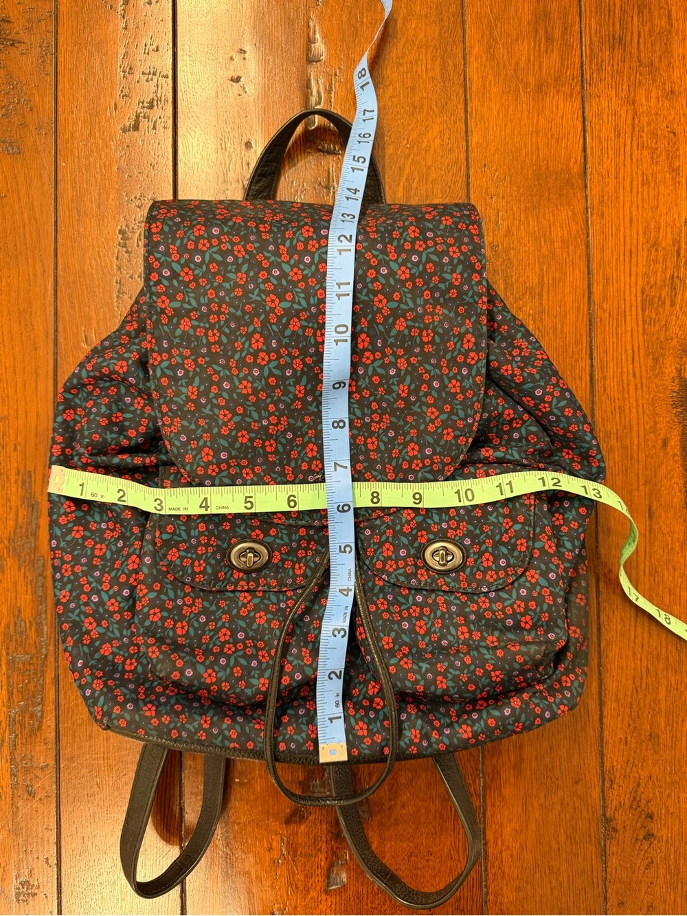 Coach Nylon Floral Drawstring Backpack - Picture 11 of 11